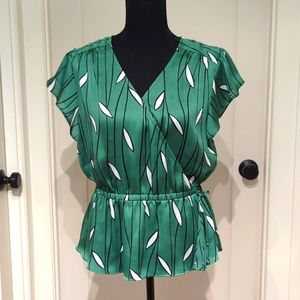 Ann Taylor Faux Wrap Top M